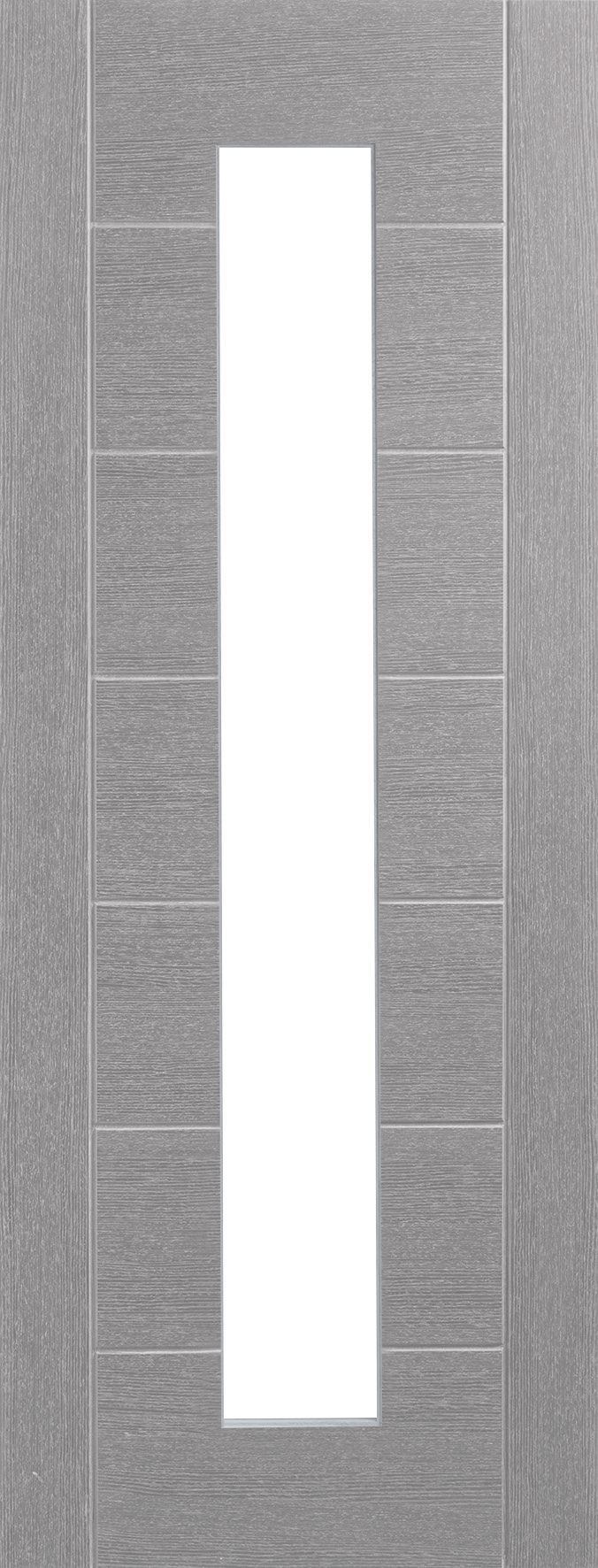 XL Joinery Palermo Pre-Finished Light Grey Internal Clear Glazed Door