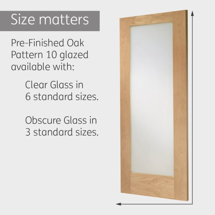 XL Joinery Pattern 10 Pre Finished Oak Internal Glazed Door with Glass 3