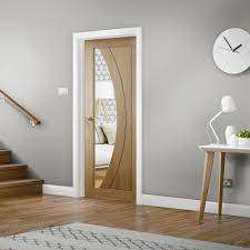 XL Joinery Salerno Internal Oak Glazed Door with Clear Glass