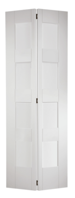 LPD White Shaker Glazed 4L Primed Clear Internal Bi-Fold Door