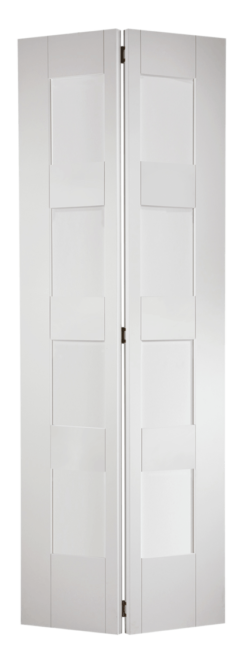 LPD White Shaker Glazed 4L Primed Clear Internal Bi-Fold Door