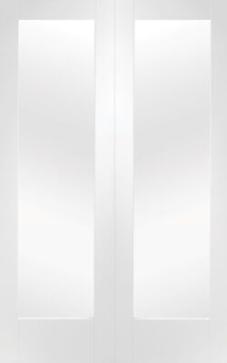 Pattern 10 internal white primed door with clear glass