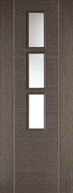 LPD Chocolate Grey Alcaraz clear Glazed 3L Pre-Finished Internal Door