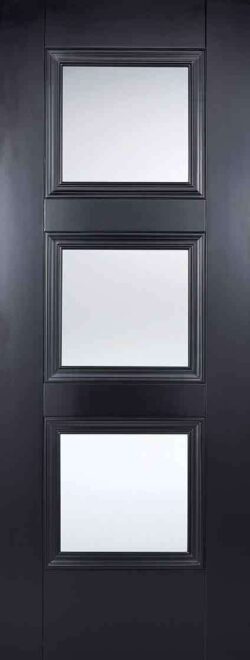 LPD Black Amsterdam Glazed 3L Primed Plus Bevelled Internal Glazed Door