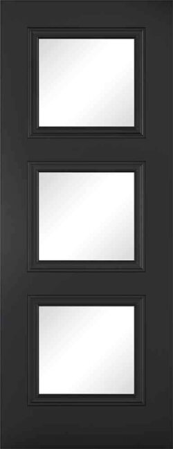 LPD Primed Black Antwerp Glazed 3L Clear Internal Door