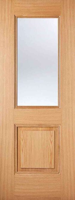 lpd arnhem 1l pre finished oak clear bevelled internal glazed door