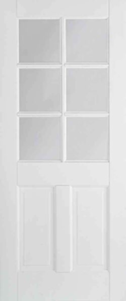 LPD White Canterbury 2P 6L Primed Clear Glass Internal Glazed Door