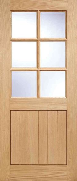 LPD Oak Cottage Glazed 6L Unfinished External Door