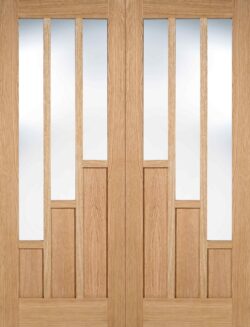 LPD Oak Coventry Pre-Finished French Glass Internal Door Pair