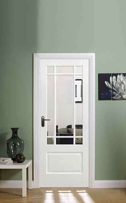 lpd downham 9l glazed white primed clear bevelled glass internal glazed door 3