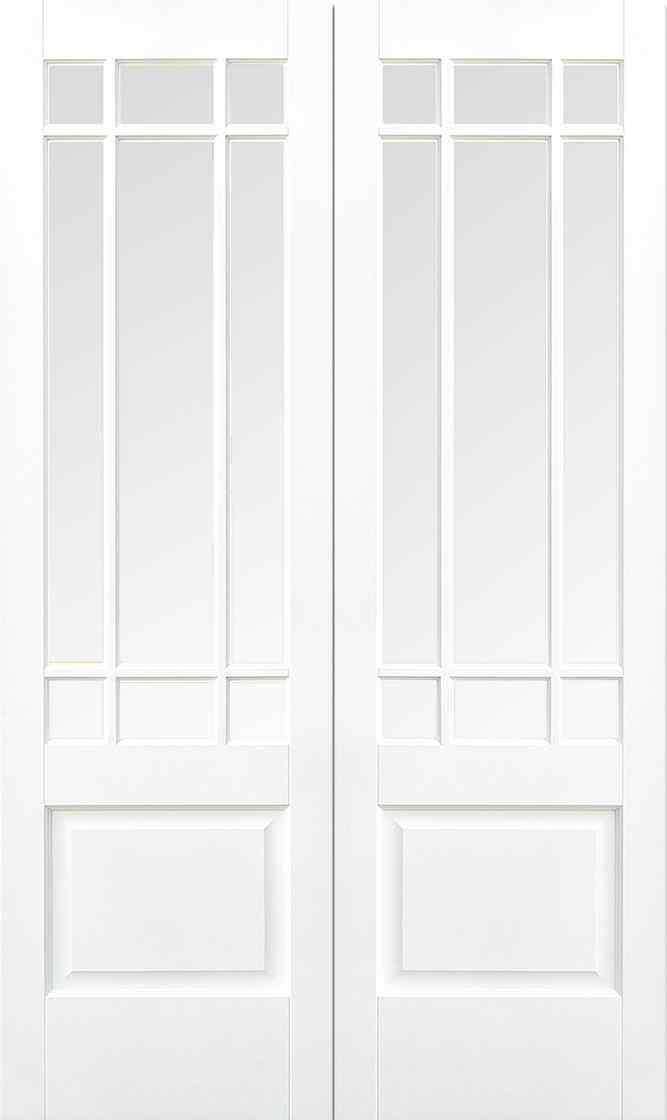 LPD White Downham Glazed 9l Primed Clear Bevelled Internal Door
