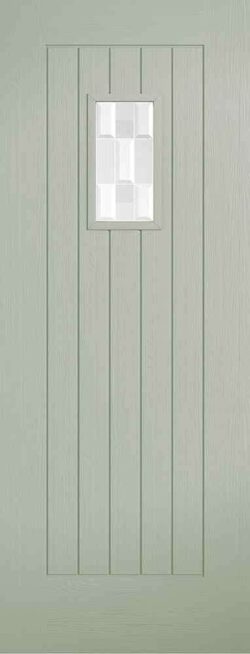 LPD Embossed Suffolk 1L French Saga Clear Bevel Double Glazed External Composite Door