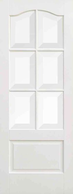 LPD White Kent Glazed 6L Primed Clear Bevelled Internal Door