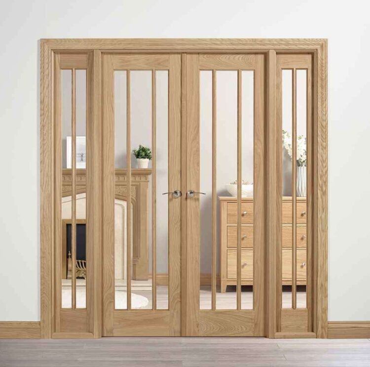 lpd lincoln oak w6 unfinished oak clear glass internal room divider 2