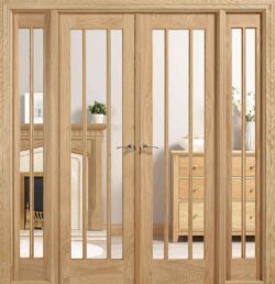 lpd lincoln oak w6 unfinished oak clear glass internal room divider