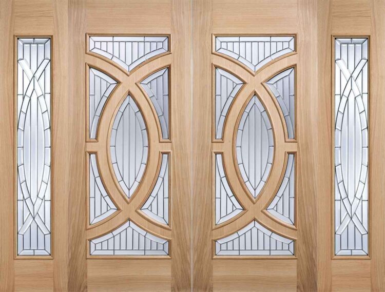 LPD Oak Majestic Unfinished Zinc Bevelled Double Glazed External Door