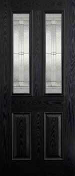 LPD GRP Malton Black 2L Glazed Pre-Finished Unit External Composite Door