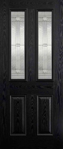 LPD GRP Malton Black 2L Glazed Pre-Finished Unit External Composite Door