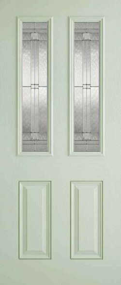 LPD GRP Malton Green 2L Glazed Pre-Finished Light External Composite Door