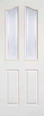 LPD White Moulded Mayfair 2L Primed Frosted Internal Glazed Door