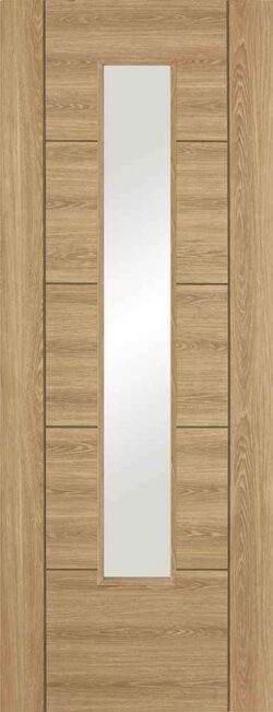 LPD Oak Laminated Vancouver Pre-Finished 1L Clear Internal Glazed Door