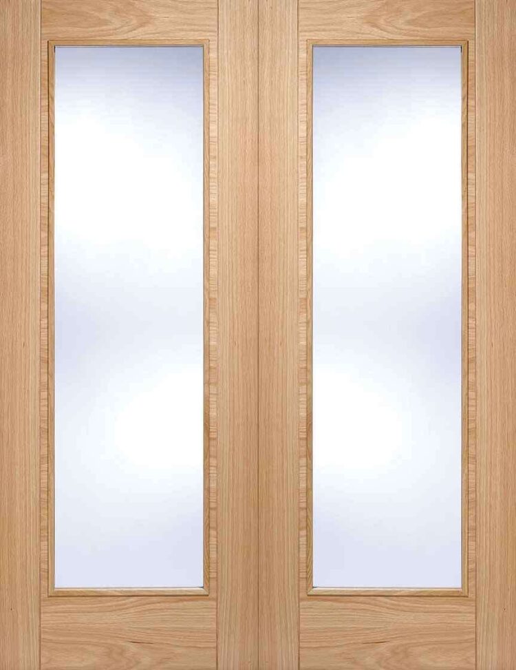 LPD Oak Vancouver Glazed Pair Pre-Finished Clear Internal Door