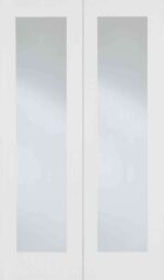LPD White Pattern 20 Glazed Pair Primed Clear Glass Internal French Door