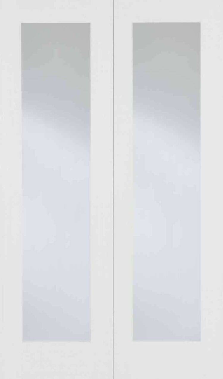 LPD White Pattern 20 Glazed Pair Primed Clear Glass Internal French Door