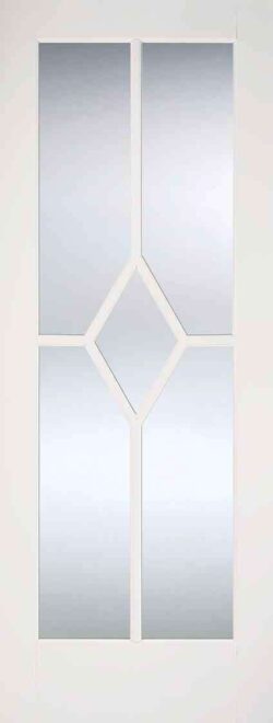 LPD White Reims Glazed Primed Clear Diamond Shape Panel Internal Door