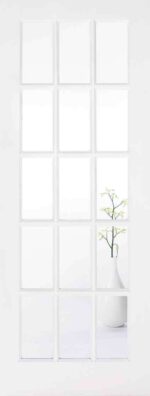 LPD White SA Glazed 15L Primed Solid Core Internal Door with Clear Glass