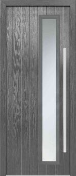 LPD Shardlow Grey Glazed Satin Double External Composite Door Set
