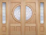 LPD Oak Frosted Sidelight 1L Empress Unfinished Zinc Bevelled Double Glazed External Door