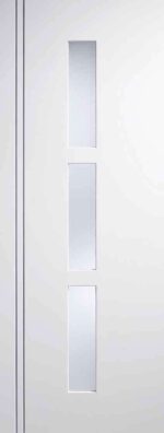 LPD White Sierra Blanco Glazed 3L Pre-Finished Laminated Frosted Internal Door