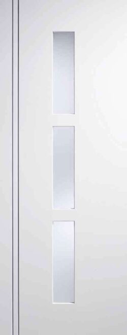 LPD White Sierra Blanco Glazed 3L Pre-Finished Laminated Frosted Internal Door