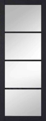 LPD Dark Charcoal Soho Glazed 4L Pre-finished Clear Glazing Internal Door