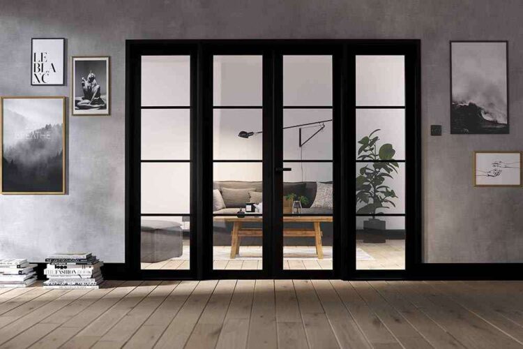 lpd soho w8 primed black clear glass internal room divider 2