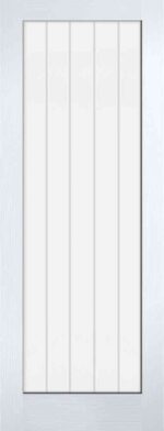 LPD White Moulded Textured Vertical 1L Primed Glass and Frosted Lines Internal Glazed Door