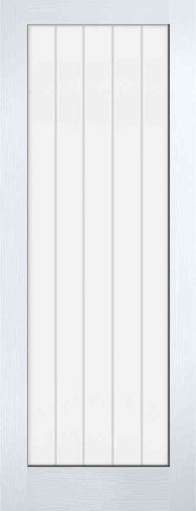 LPD White Moulded Textured Vertical 1L Primed Glass and Frosted Lines Internal Glazed Door