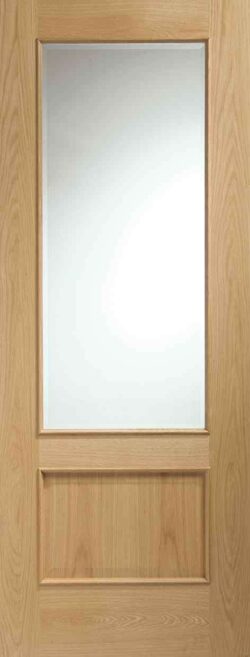 Andria Oak Internal Glazed Door with Clear Bevelled Glass