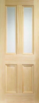 XL Joinery Edwardian 4P Internal Vertical Grain Clear Pine Glazed Door with Clear Bevelled Glass