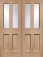XL Joinery Malton Internal Oak Rebated Glazed Door Pair with Clear Bevelled Glass