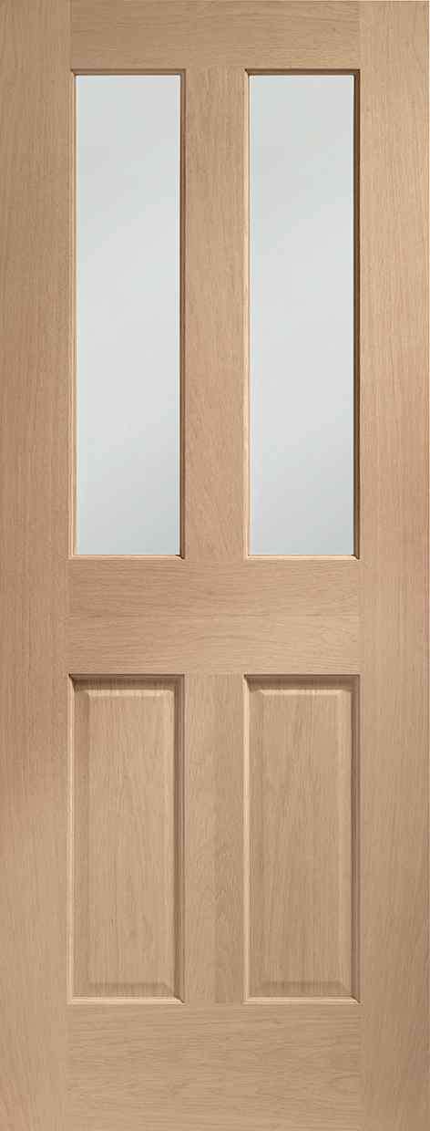 XL Joinery Malton Pre-Finished Internal Oak Door with Clear Bevelled glass glazed