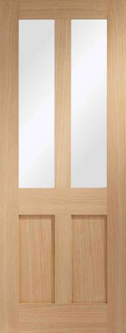 XL Joinery Malton Shaker Internal Oak Glazed Door with Clear Glass