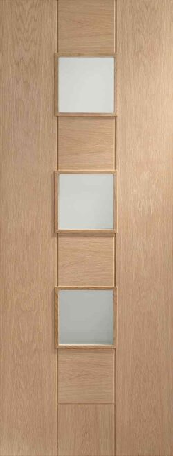 XL Joinery Messina Internal Oak Door with Obscure Glass Glazed unfinished