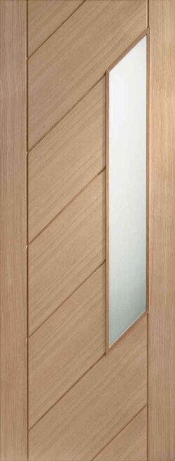 XL Joinery Monza Internal Oak Door with Obscure Glass Glazed