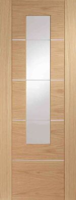 xl joinery portici pre finished oak internal glazed door with clear glass 2