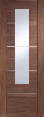xl joinery Portici Pre-Finished Walnut clear glass glazed door 2