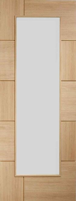 XL Joinery Ravenna Internal Oak Pre-Finished Glazed Door with Clear Glass