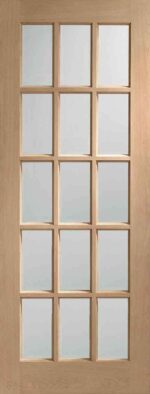 XL Joinery SA77 Internal Oak Glazed Door With Clear Bevelled Glass