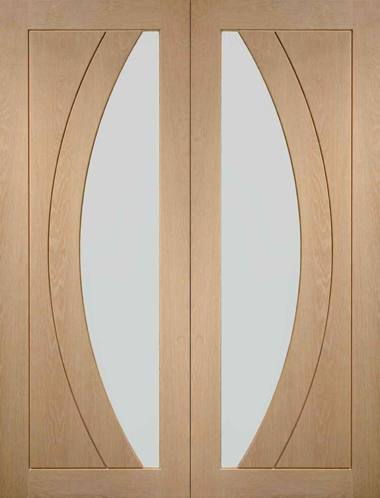 XL Joinery Salerno Internal Oak Rebated Door Pair with Clear Glass